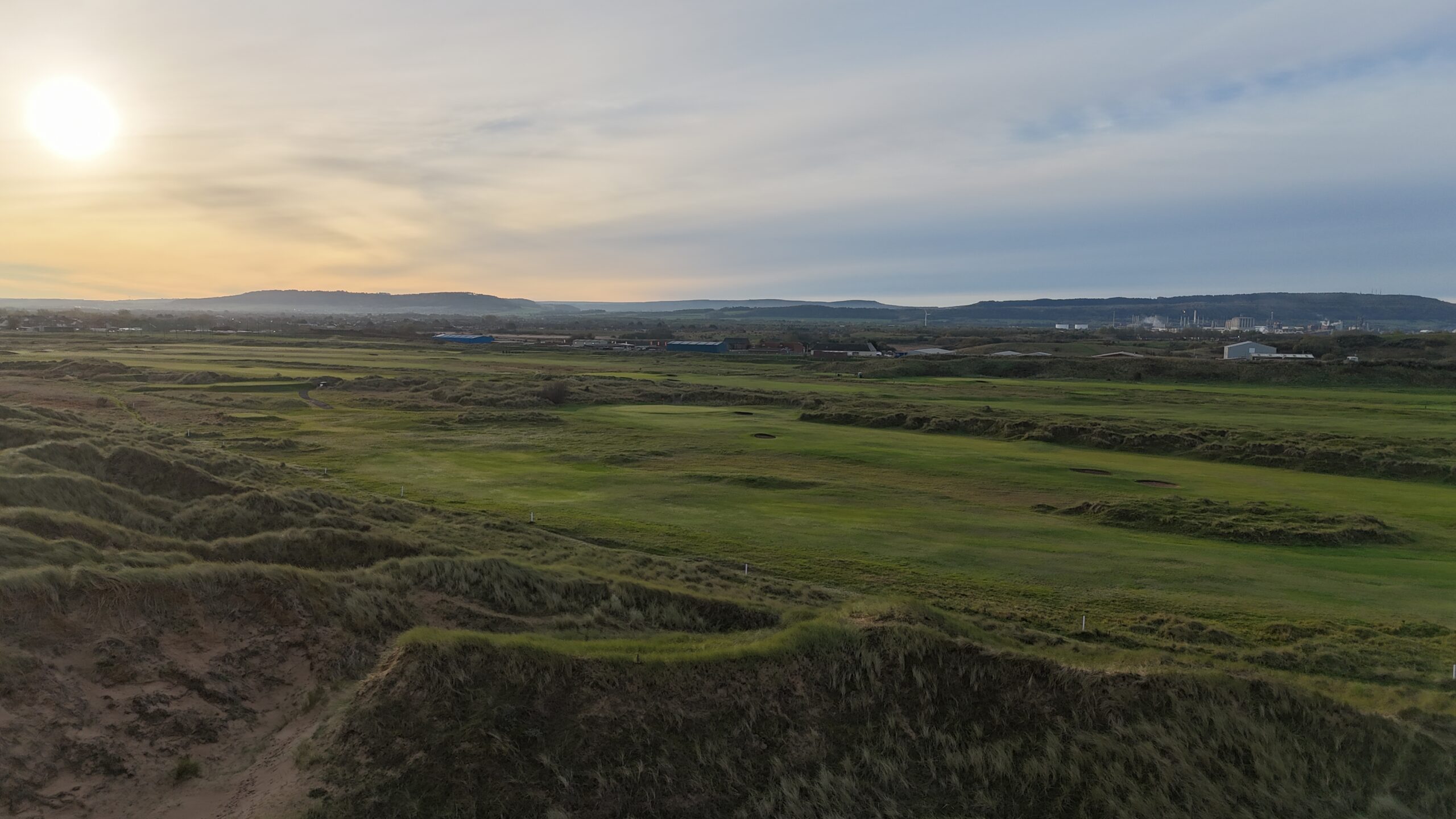 The open duneland and fairways of Cleveland Golf Club's links at Coatham, Redcar